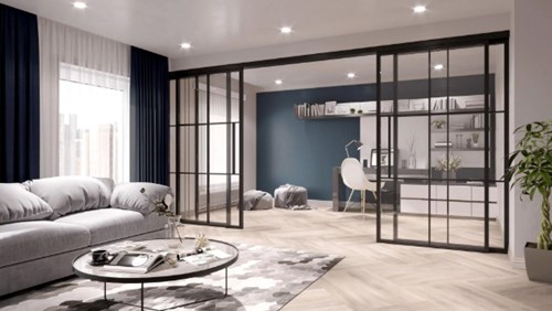 Mẫu vách ngăn cửa lùa giúp ngôi nhà được sắp xếp khoa học, giúp nổi bật các thiết kế đặc biệt trong ngôi nhà