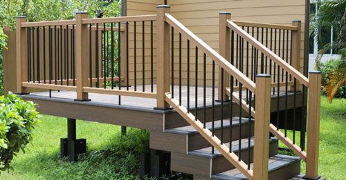 Mẫu lan can composite kiểu cổ điển, sang trọng cho cầu thang