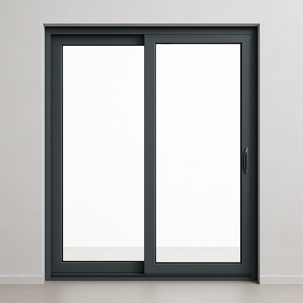 Cửa đi mở lùa - 2 cánh - Hệ A115