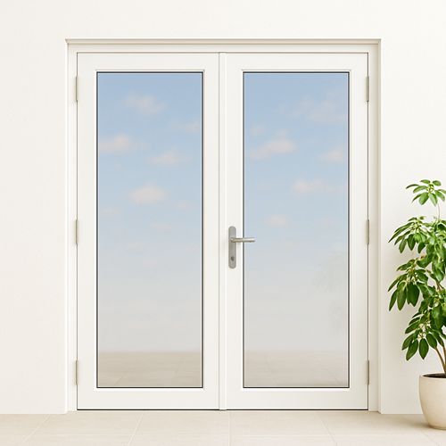 Cửa đi 2 cánh mở quay Class A màu trắng sang trọng