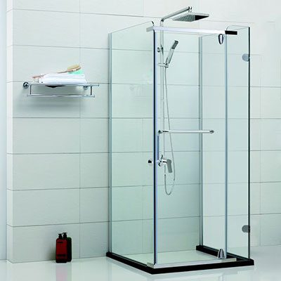 Vách kính nhà tắm cửa lùa thiết kế hình hộp