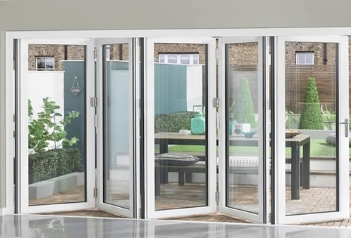 Cửa nhôm kính 5 cánh hệ xếp gấp