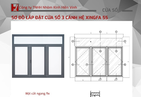 Cửa sổ 3 cánh nhôm Xingfa hệ 55 tại Hiền Vinh.