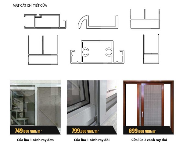 Cửa lưới chống muỗi Bình Dương kiểu lùa