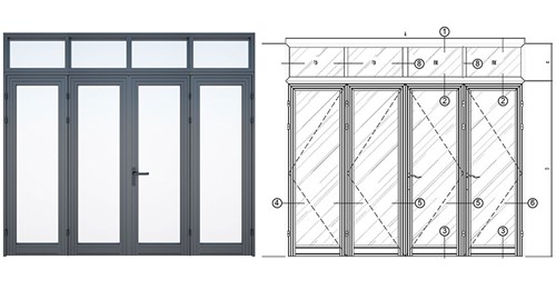 Thông số kỹ thuật của thanh nhôm cửa đi 4 cánh nhôm Xingfa