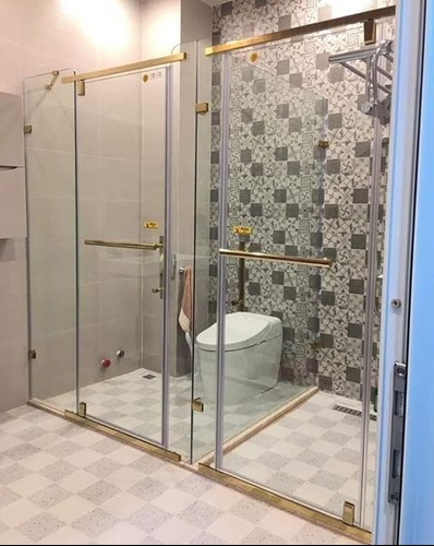 Mẫu kính ngăn phòng tắm cửa mở lùa
