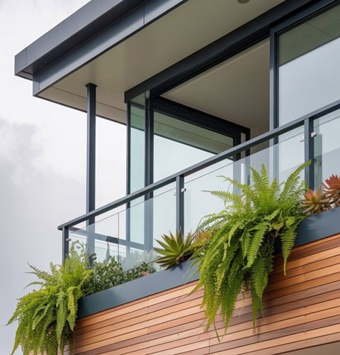 Lan can ngoài tầng 2 cho mẫu nhà phong cách hiện đại