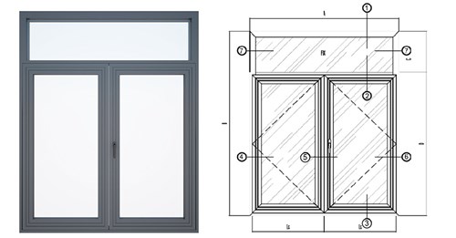 Thiết kế mẫu cửa sổ 2 cánh nhôm Xingfa