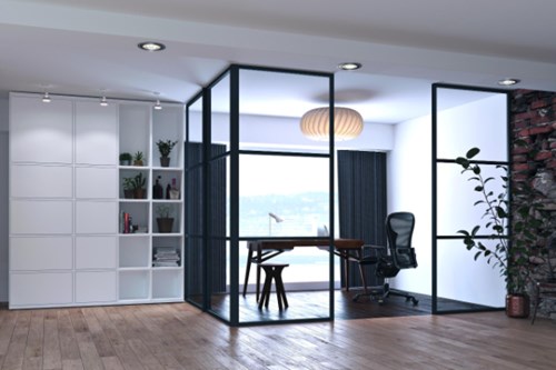 Mẫu vách ngăn kính nhôm cửa lùa giúp ngôi nhà thêm phần rộng rãi