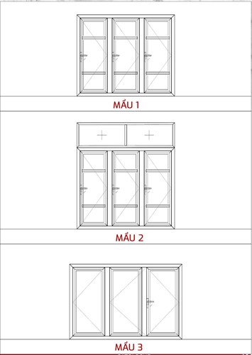 Mẫu thiết kế của cửa sổ 3 cánh nhôm Xingfa