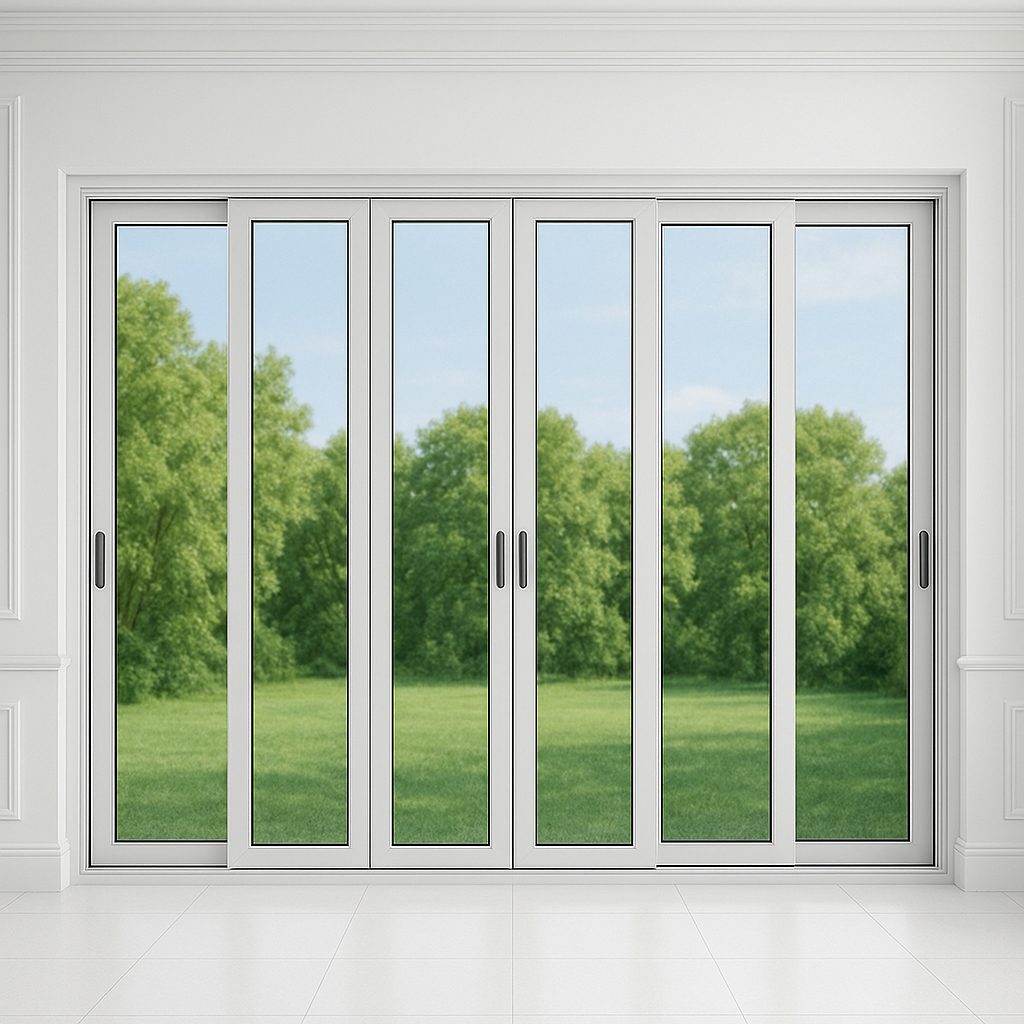 Cửa đi mở trượt - 3 ray 6 cánh - Hệ SD115