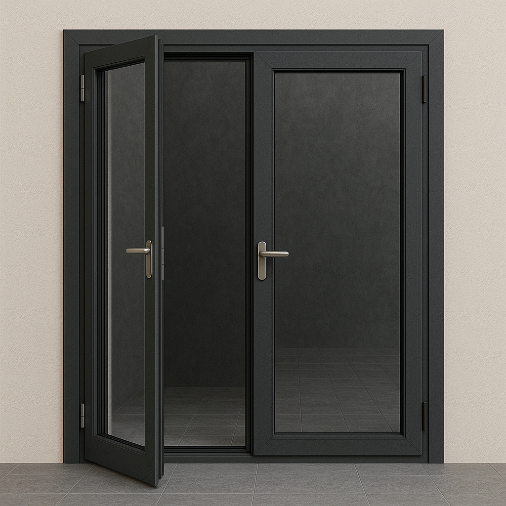 Cửa đi mở quay - 2 cánh - Hệ R70 PLUS