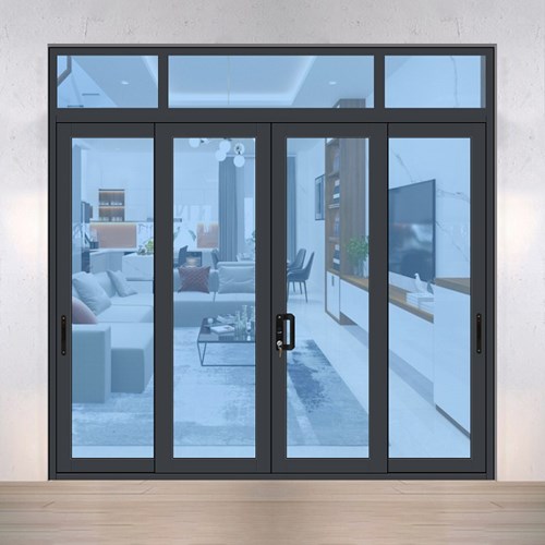 Cửa lùa 4 cánh hệ nhôm xingfa 93 vào phòng khách