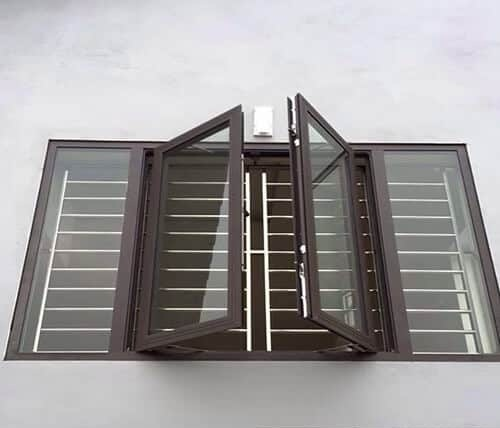 Cửa sổ màu ghi xám mở quay 4 cánh Xingfa